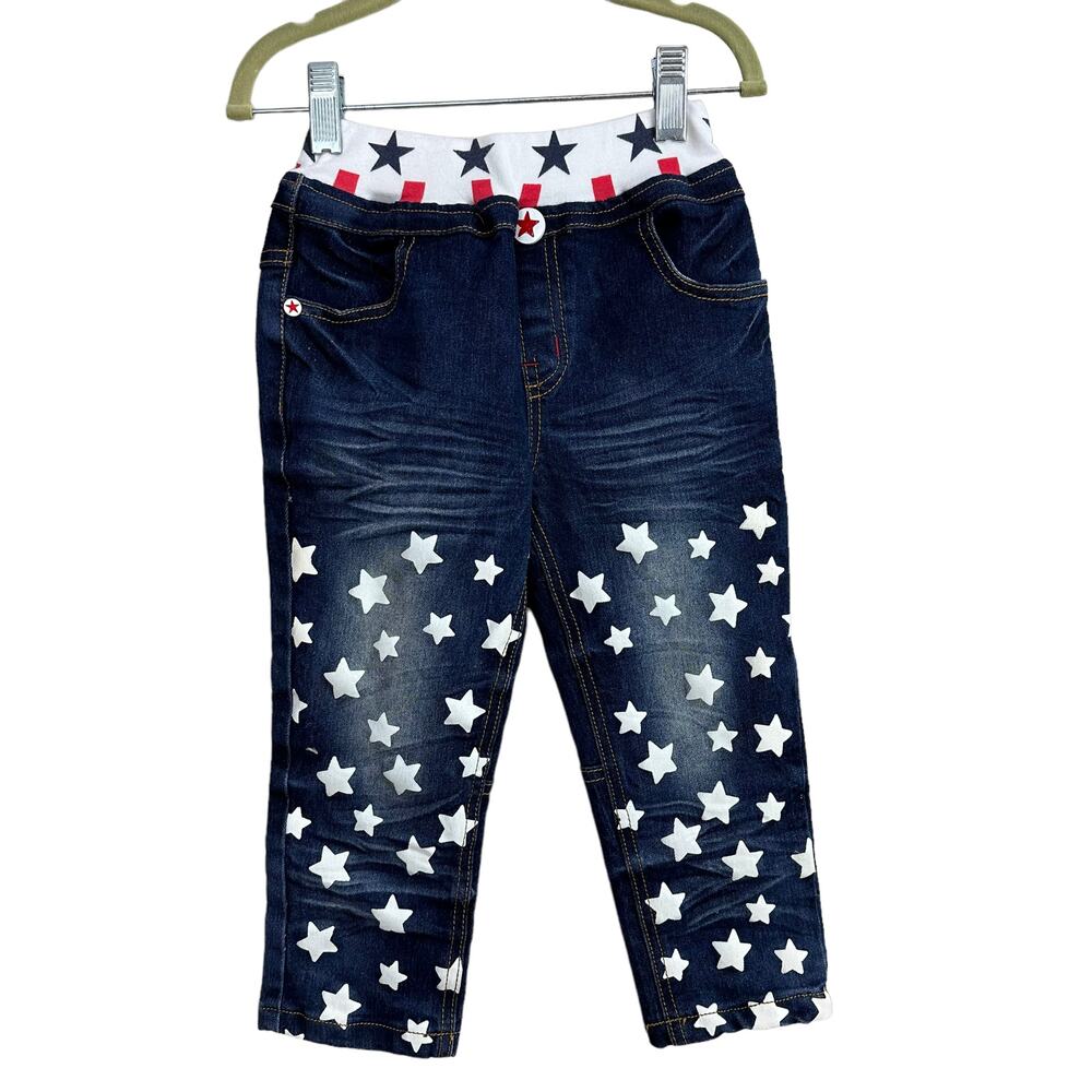 American Flag Jeans Toddler Stars Red White Blue 3T 4T Pants Hipster